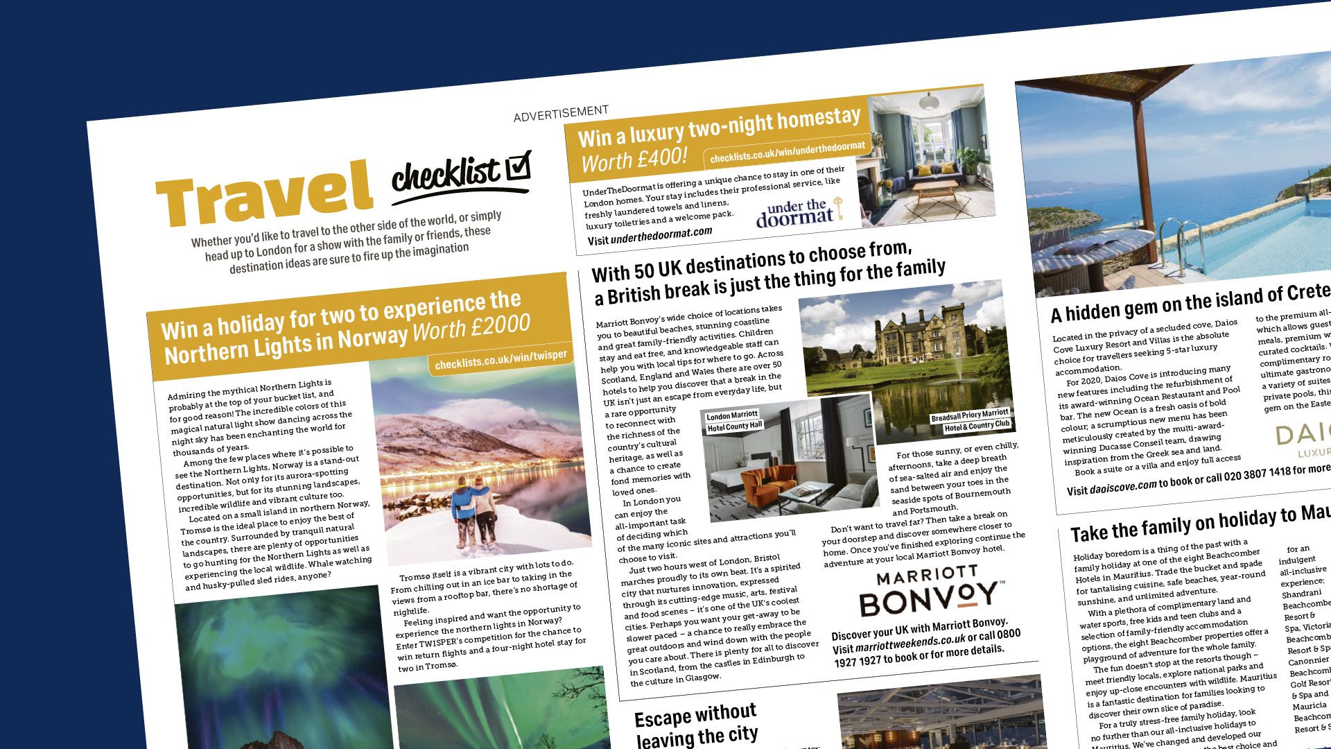 Competitions in the Travel Checklist