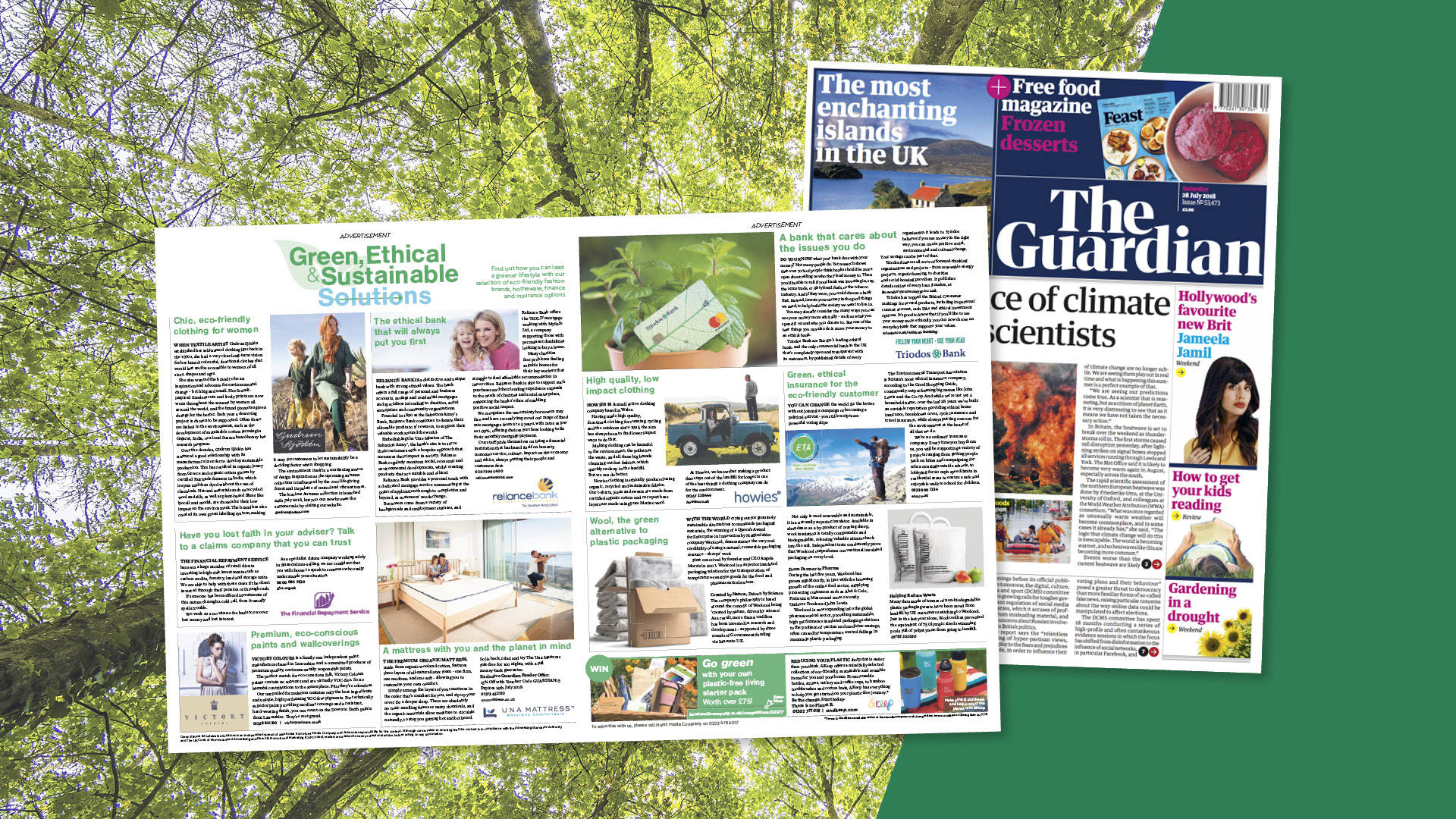 Green, Ethical & Sustainable Solutions published with The Guardian 7th July