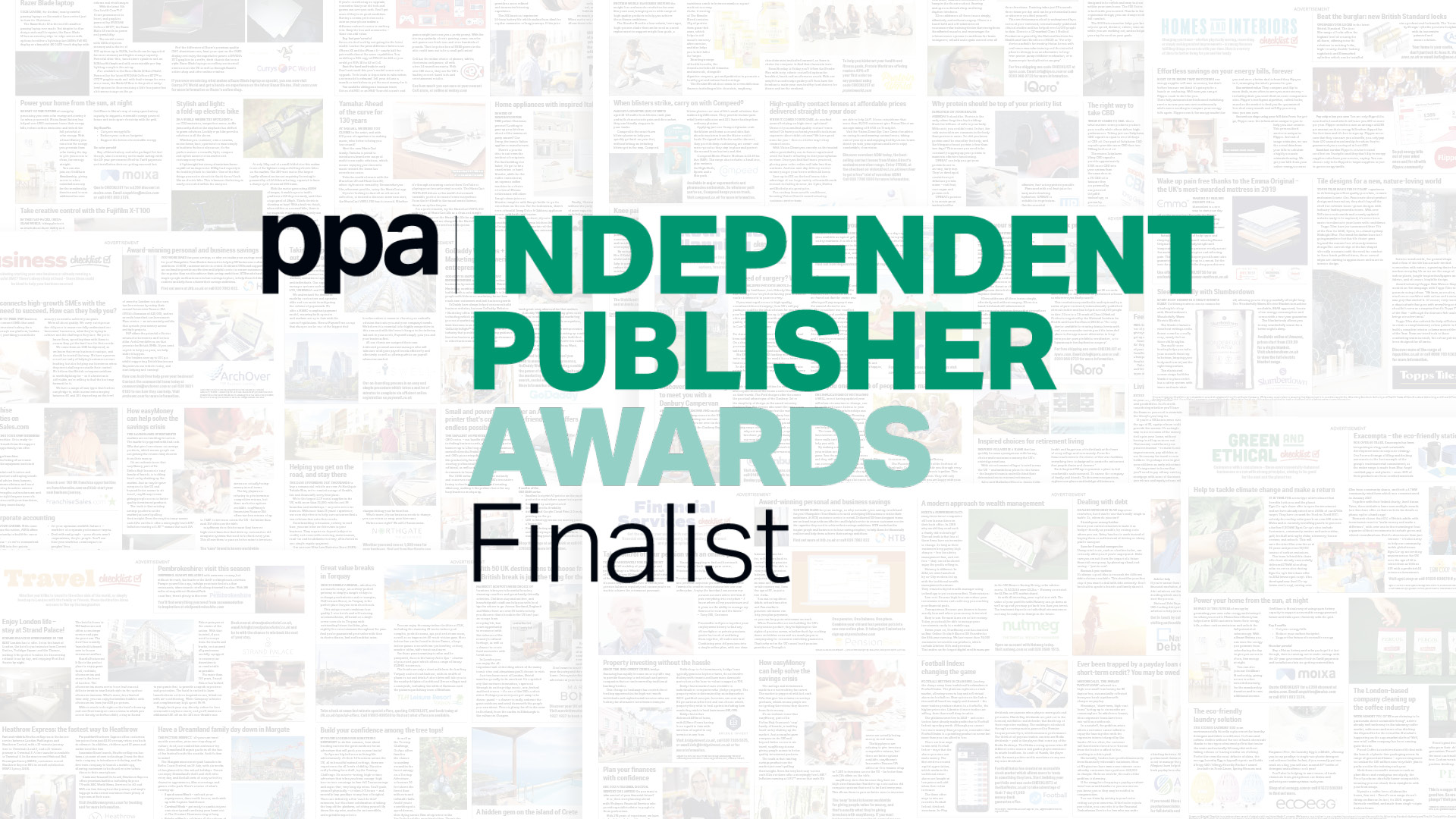 Finalists in Independent Publisher Awards 2019